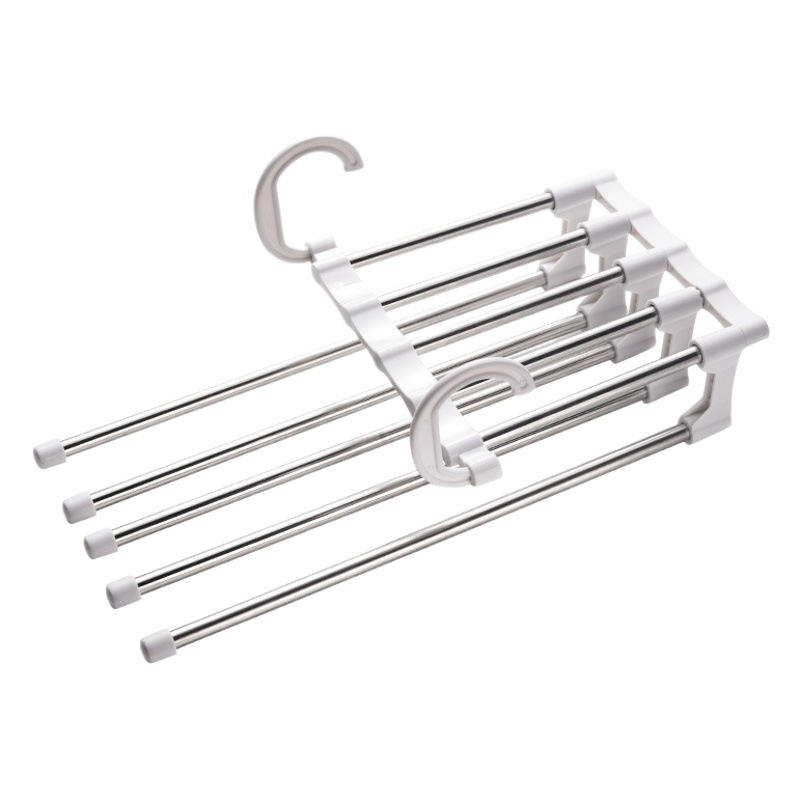Stainless steel retractable folding multi-functional multi-layer pants rack household pants hanger wardrobe magic pants storage pants rack