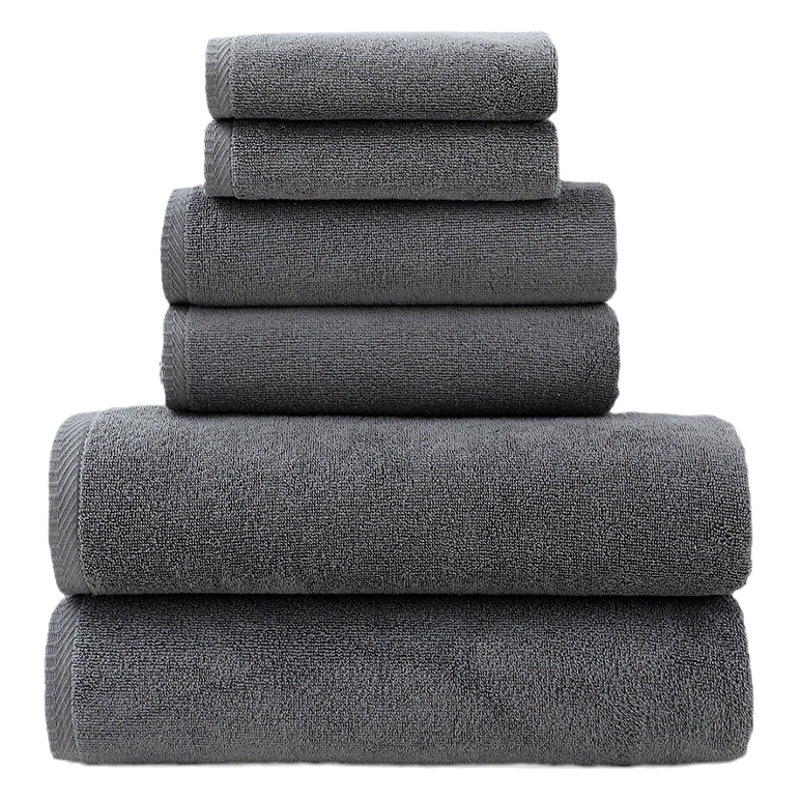 Wholesale Cross-Border Towels and Bath Towels Pure Cotton 6-Piece Set Exclusively for Adults, All-Cotton Set, Amazon Bestseller