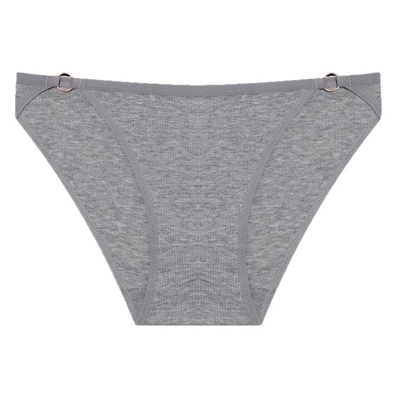 European and American cross-border women's underwear ring stitching solid color threaded cotton underwear sexy bikini women's briefs