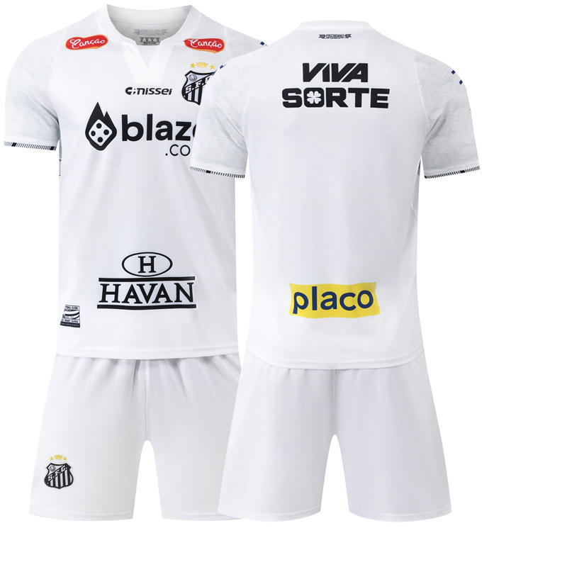 Picture of 2425 Sportswear No.10 Neymar Jersey White Brazilian League Away Stripes Santos Home Football Suit