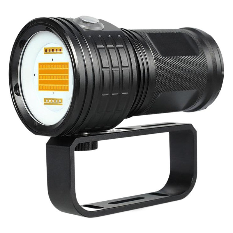 New 500W photography fill light diving flashlight red and blue light high power underwater 80 meters IPX8