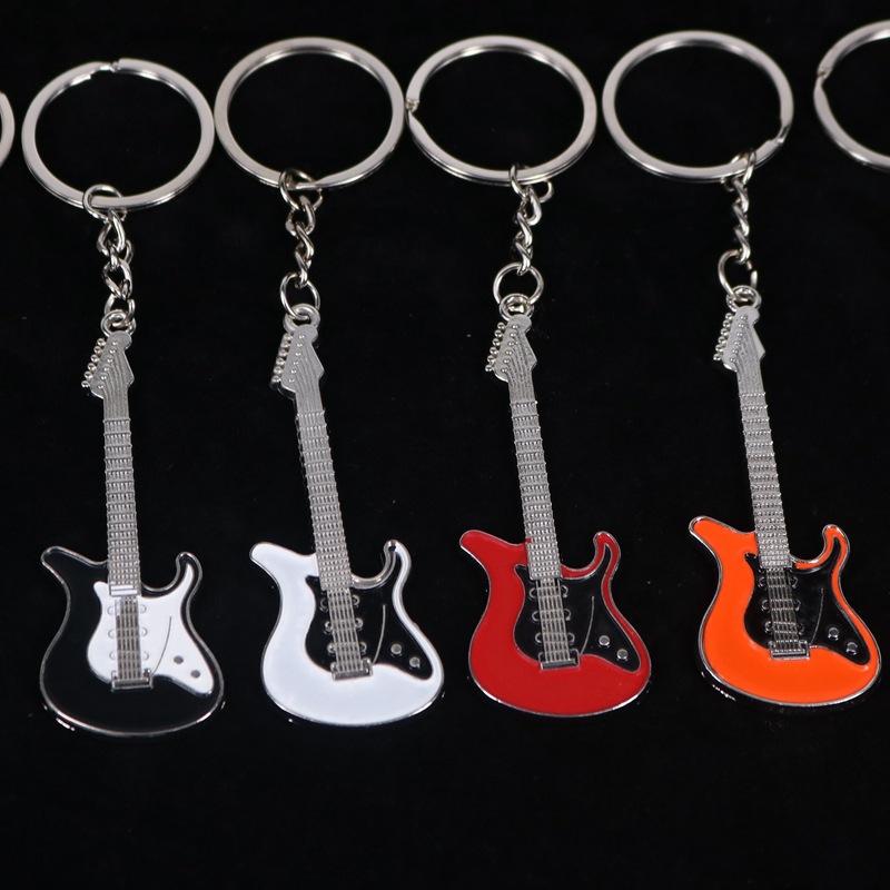 Hot Hot color guitar key chain metal creative car key chain concert small gift pendant custom