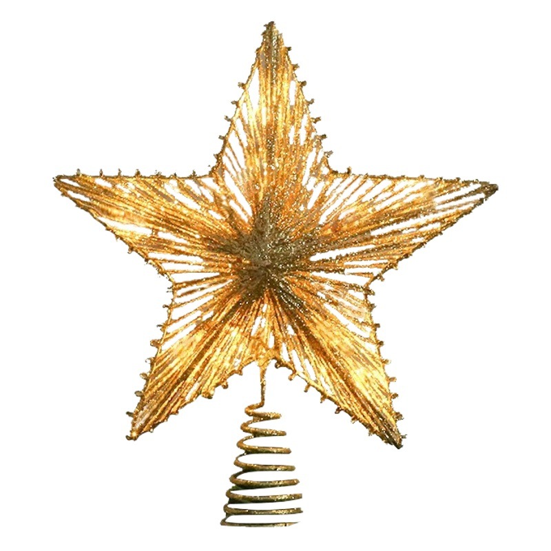 Cross-border wholesale supply Christmas Tree Top Star iron accessories five-pointed star Christmas tree decoration Christmas tree pendant