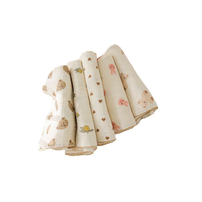 Picture of Summer double-layer four-layer gauze baby bag single class a air-conditioned room newborn blanket baby cartoon baby bag