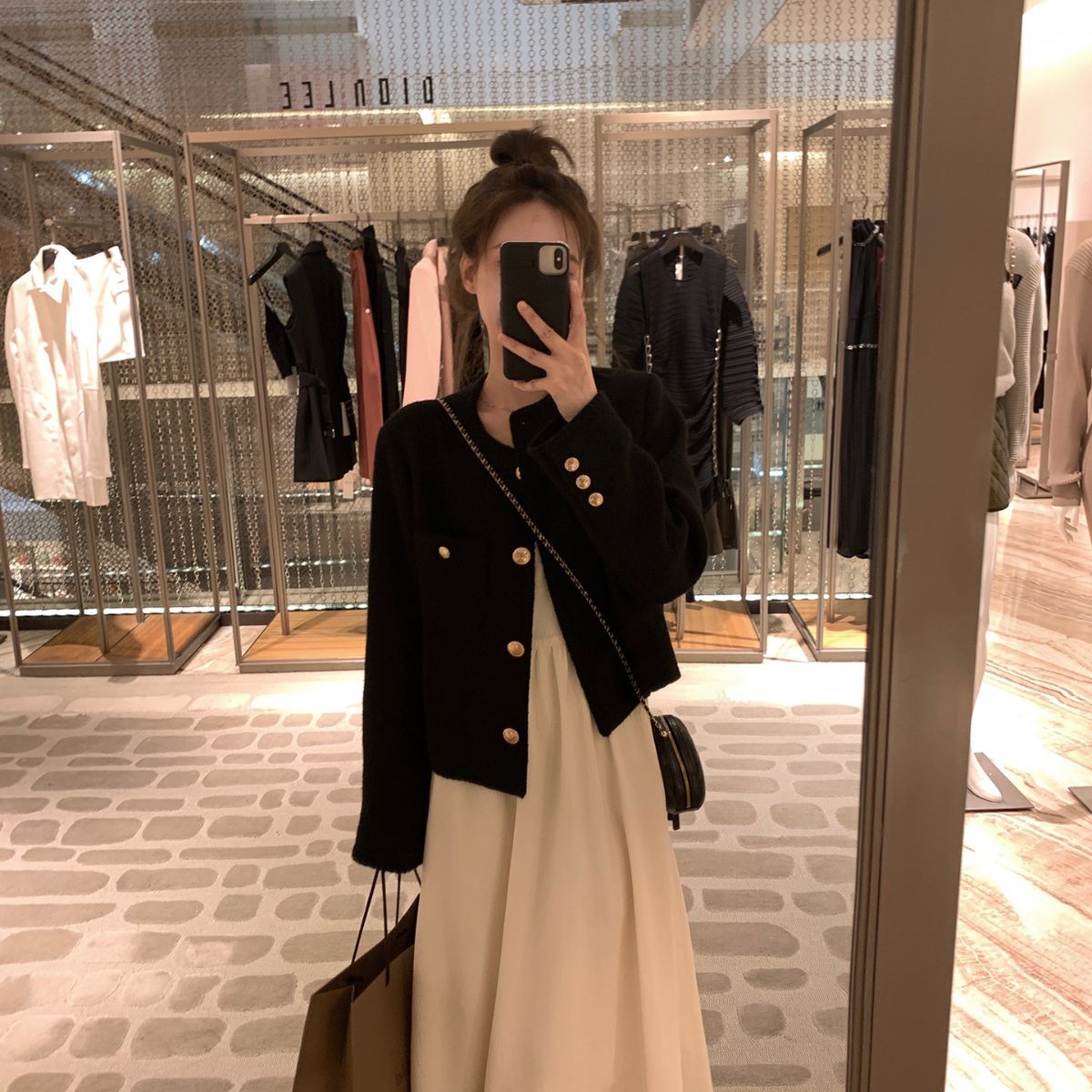 Picture of Tweed Style Outwear for Women Spring & Fall 2025 New Korean Style Loose Elegant Short Cardigan Woven Jacket Top