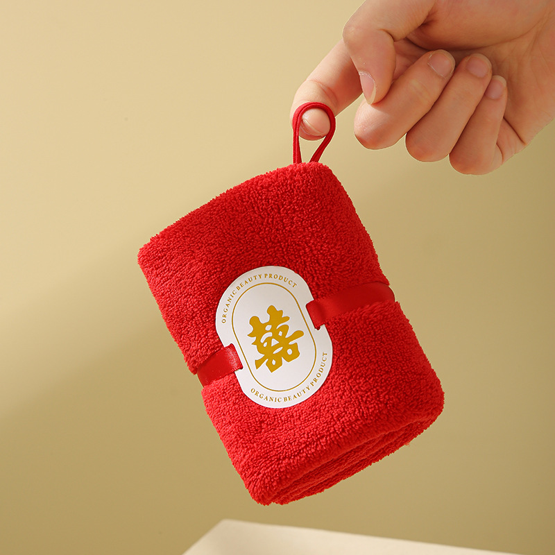 Picture of Hand gift towel can be hung hand gift towel coral fleece absorbent wedding gift wholesale