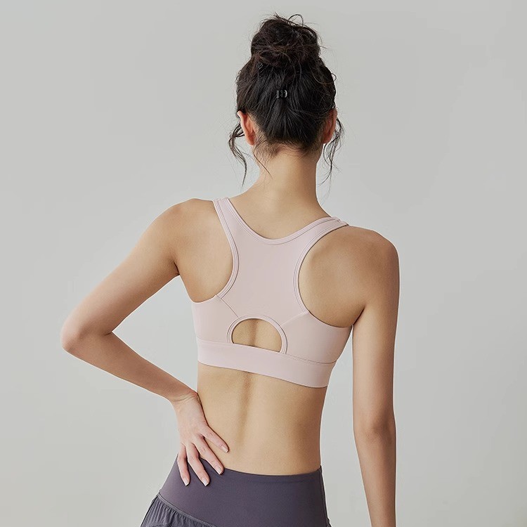 High Strength Front Zipper Sports Underwear Shockproof Running Fixed Cup Fitness Vest Anti-sagging plus size Yoga Bra
