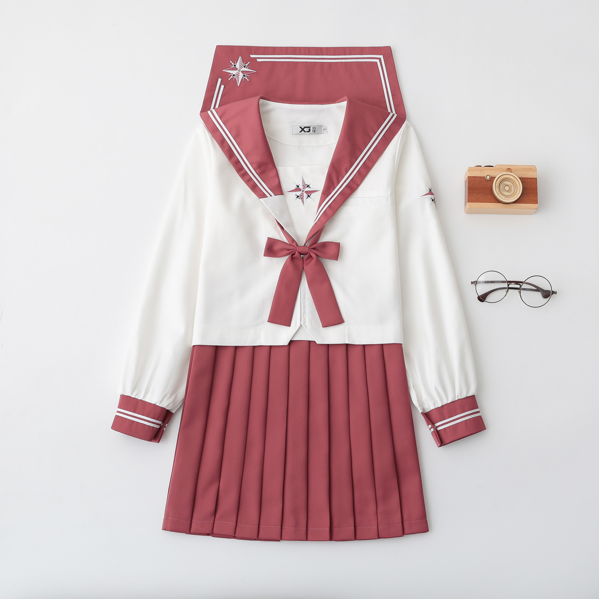 Picture of Xiaojin original Yu Ling uniform skirt Japanese sweet girl summer long sleeve genuine goods jk uniform suit