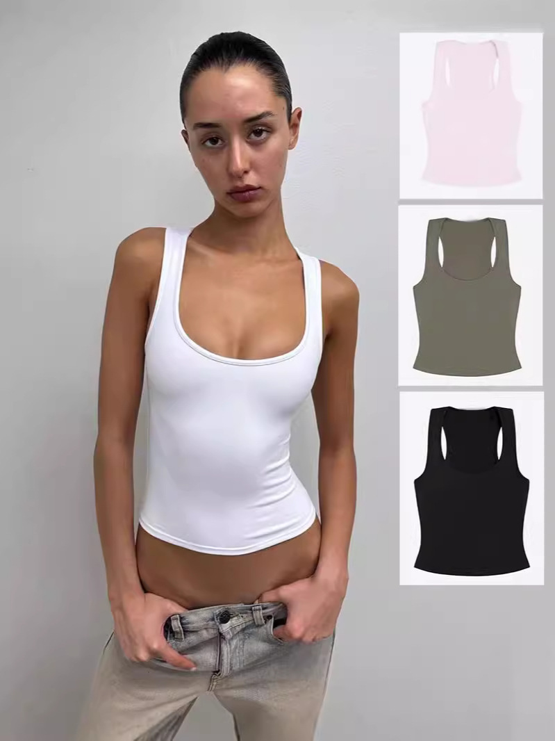 Picture of Spot Tankair Sexy Tight-Fitting High-Elastic Square-Neck Racer Vest Women's Fitness Quick-Drying Sports Short Top