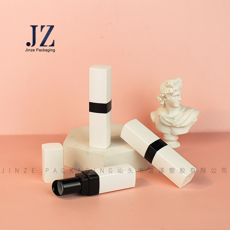 Jinze square lipstick tube with middle ring Bevel 11.1mm lipstick tube empty tube packing material
