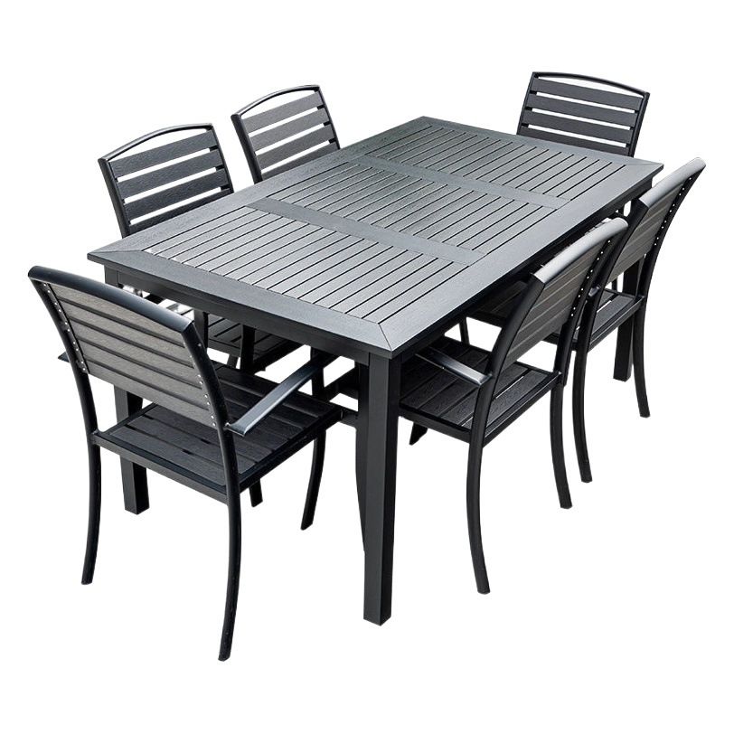 Outdoor Tables and Chairs Courtyard Restaurant Commercial Street Engineering Sunscreen Metal Tables and Chairs Outdoor Plastic Wood Tables and Chairs Special Clearance