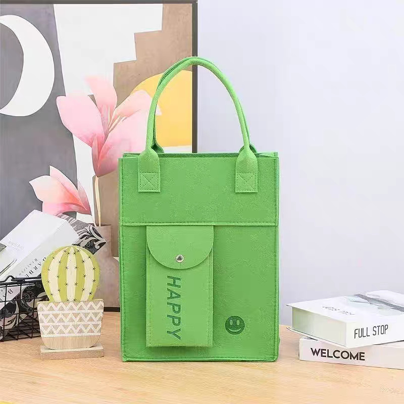 Picture of Versatile Vertical Zipper Felt Bag Study Pouch for Elementary and Middle School Students, Felt Tote Bag for Tutoring and Storage