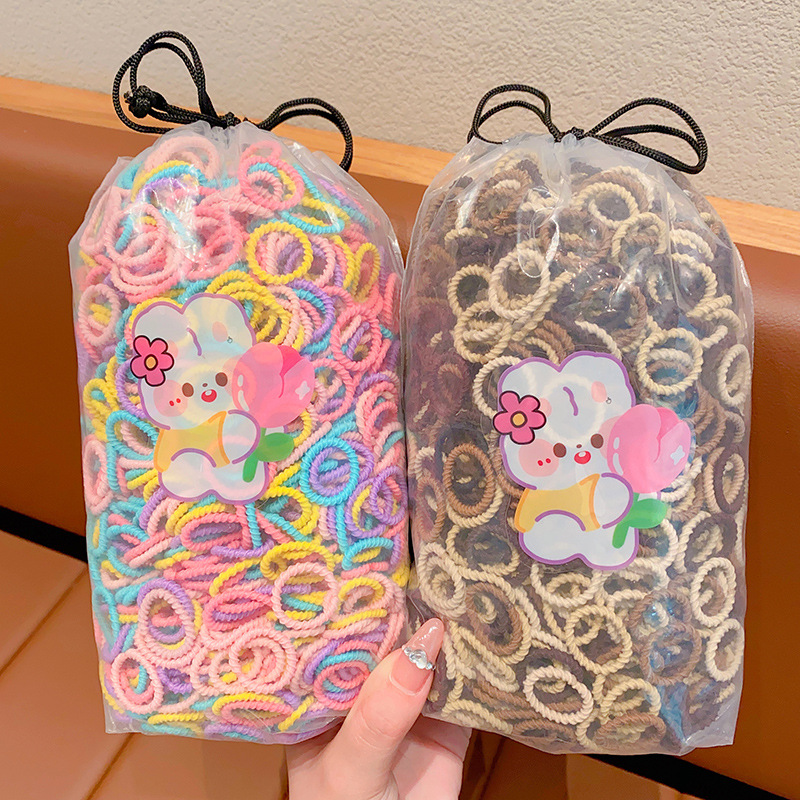 Picture of 600 children's good elasticity does not hurt the hair rubber band baby hair thumb hair band Little girl hair rope hair rope