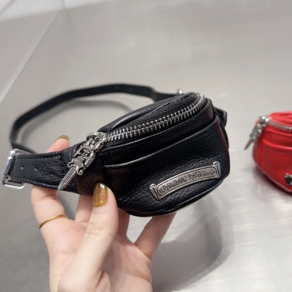 Cross-border Explosions PU Wrist Bag Female Niche Design Spice Girl Bag 2024 New Waist Bag Sweet Cool Coin Purse Earphone Bag