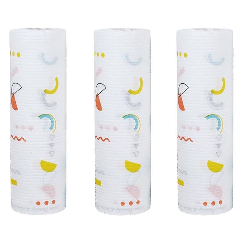 Picture of Thickened Printed Oil-free Lazy Rag Kitchen Disposable Dishwashing Cloth Non-woven Wet and Dry Cleaning Rag