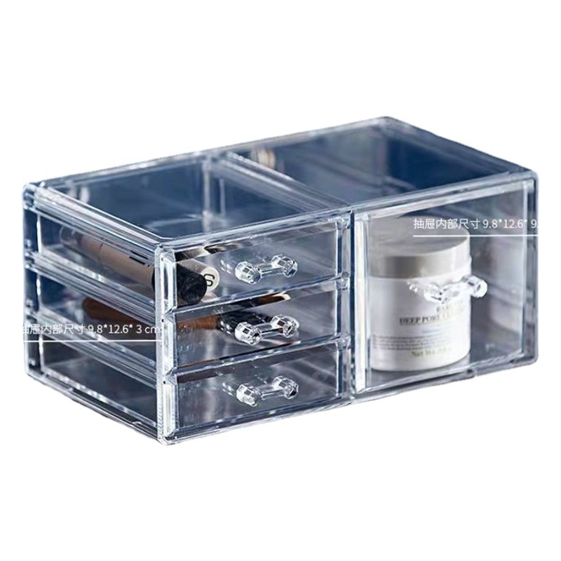 Desktop Transparent Drawer Storage Box Cosmetic Lipstick Jewelry Finishing Rack Dressing Table Storage One-Piece Hair