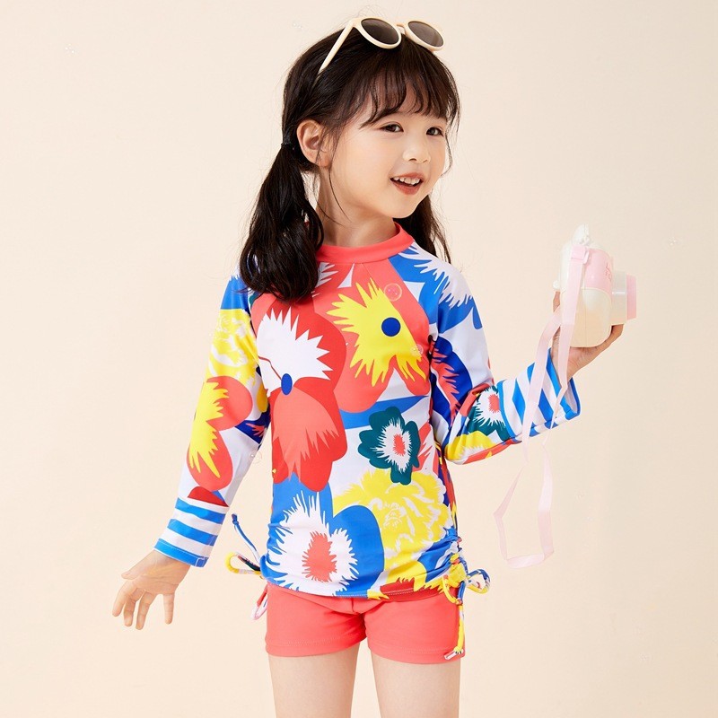 Children's Swimwear Girls' Conservative Split Swimwear Mid-child Split Children's Swimwear Student Quick-drying Hot Spring Girls' Swimwear