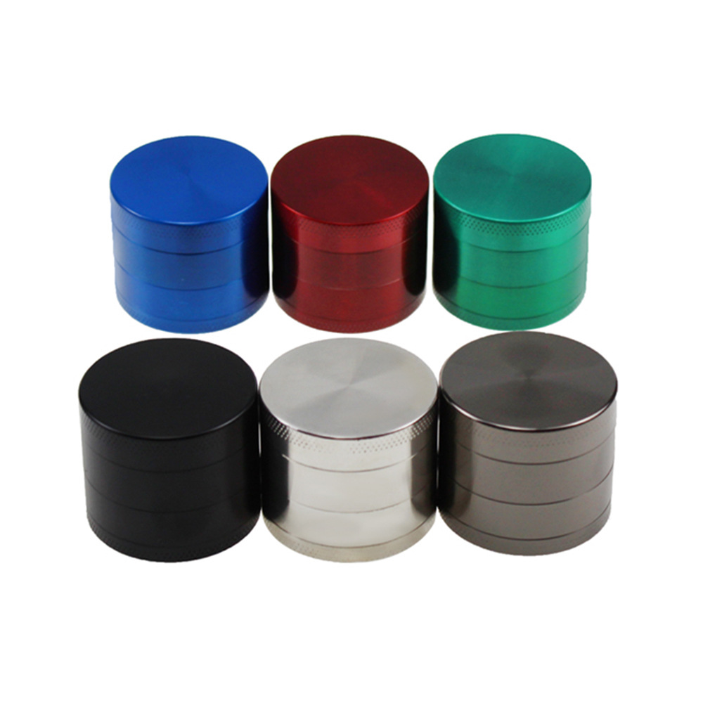 Cross-Border Amazon 4-Layer Zinc Alloy 40mm 50Mm.55Mm.63Mm Metal Grinder Flat Smoke Grinder
