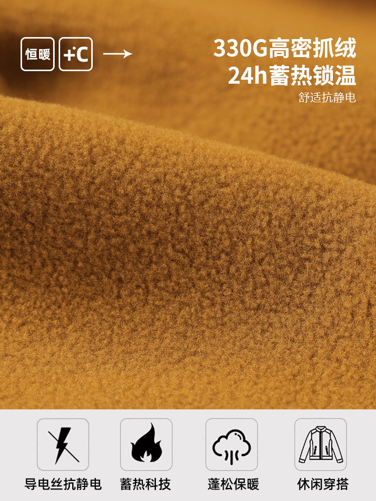 Picture of Autumn and Winter New Fleece Coat Men's and Women's Thickened Warm Charge Clothes Liner Collar Fleece Coat