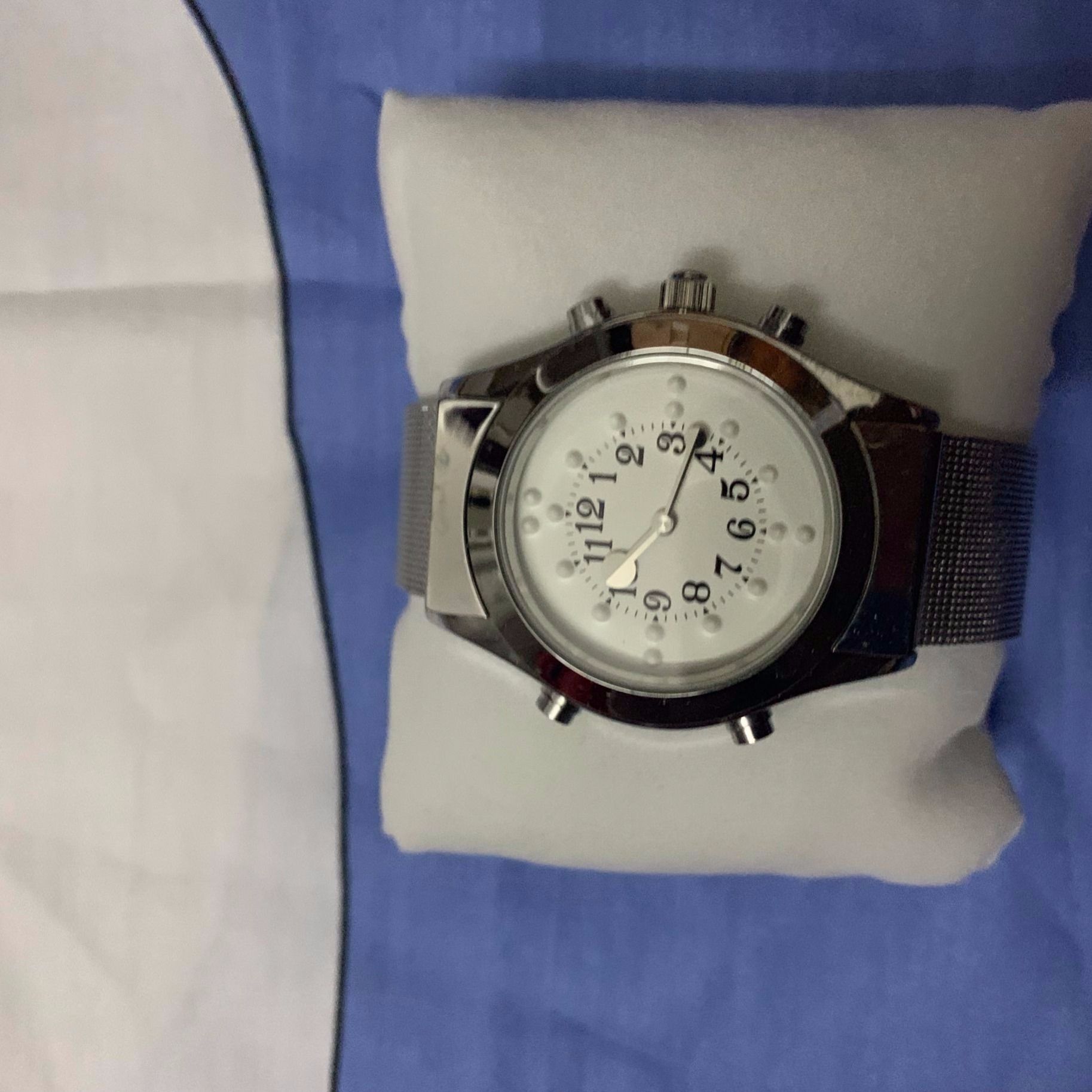 Multi-functional touch plus button voice time stainless steel watch blind watch blind products blind products