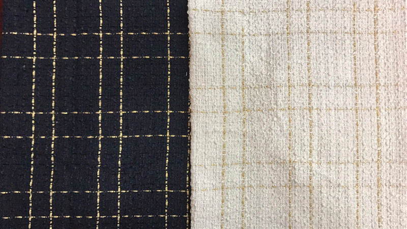 Spot supply of gold silk small fragrant wind wool fabric Shaoxing supply