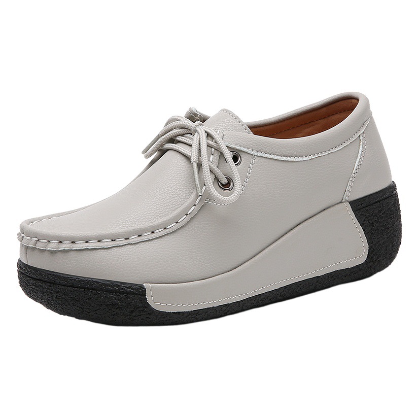 Cross-Border Foreign Trade Women's Shoes Spring and Autumn New Thick-Soled Platform Shoes Wedge-Heeled Lace-Up Sports Shoes Korean Style Versatile Mother's Shoes