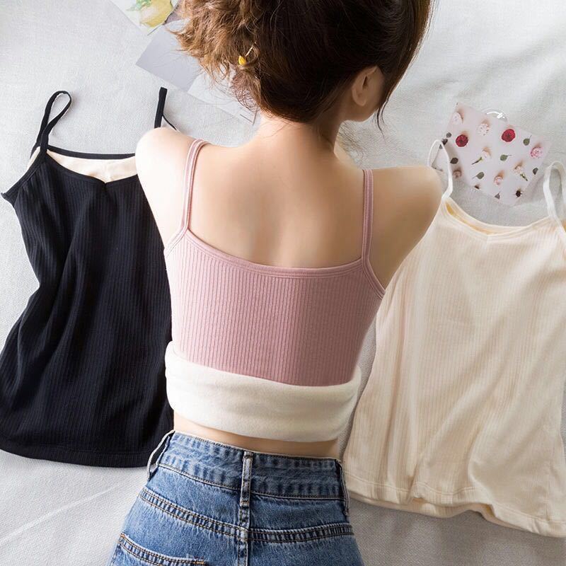 Picture of New Autumn and Winter Thermal Vest for Women, Thickeneded and Velvet Sleeveless Sling, Tight-Fitting Inner Layering, Student Cold Protection for Women