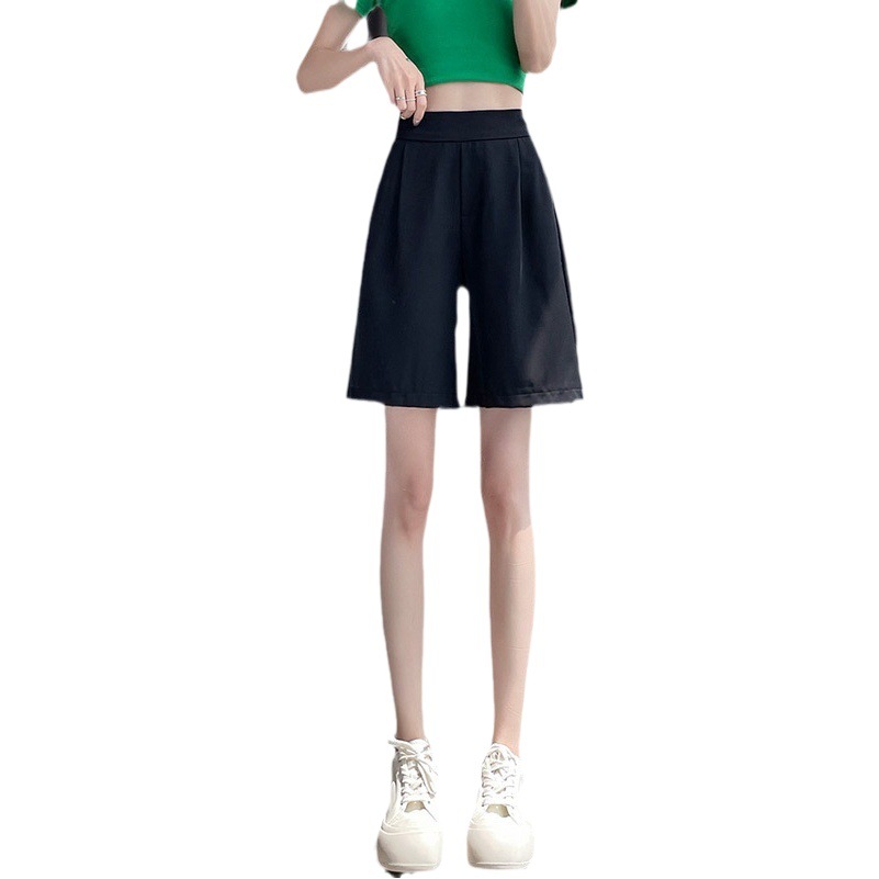 Aliexpress Cross-Border Supply Large Size Women's Summer Shorts Loose Wide-Leg Pants Casual Mid-Length Pants High-Waisted Slimming