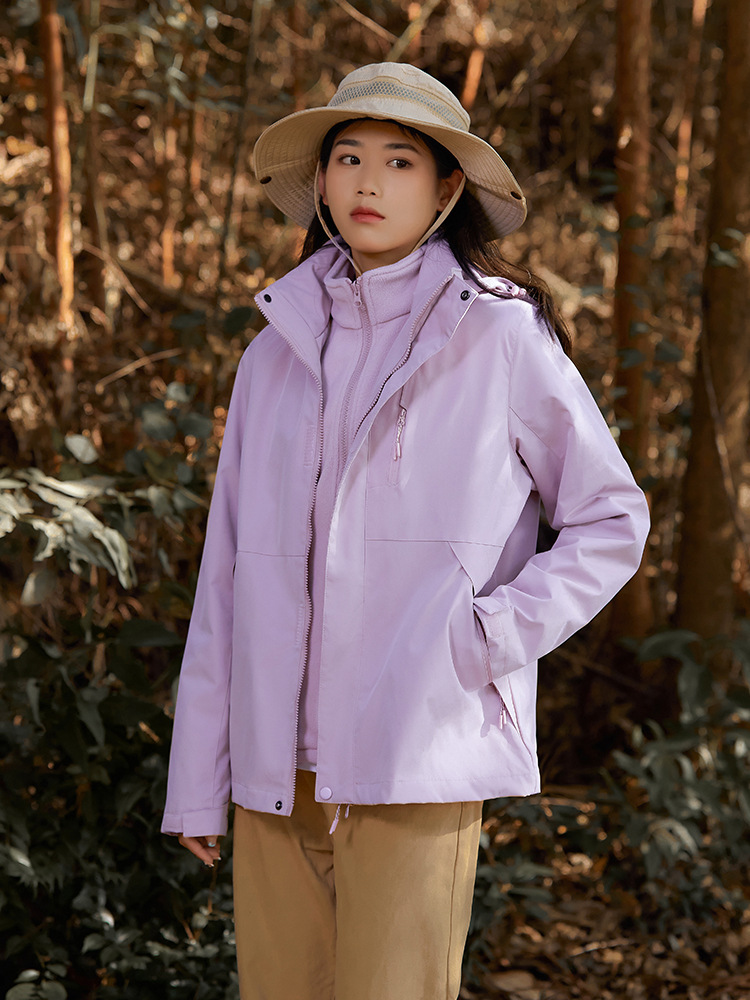 Ma It's Same Style Jacket Women's Three-In-One Jacket Men's Waterproof Outdoor Travel Waterproof Windproof Fishing Jacket