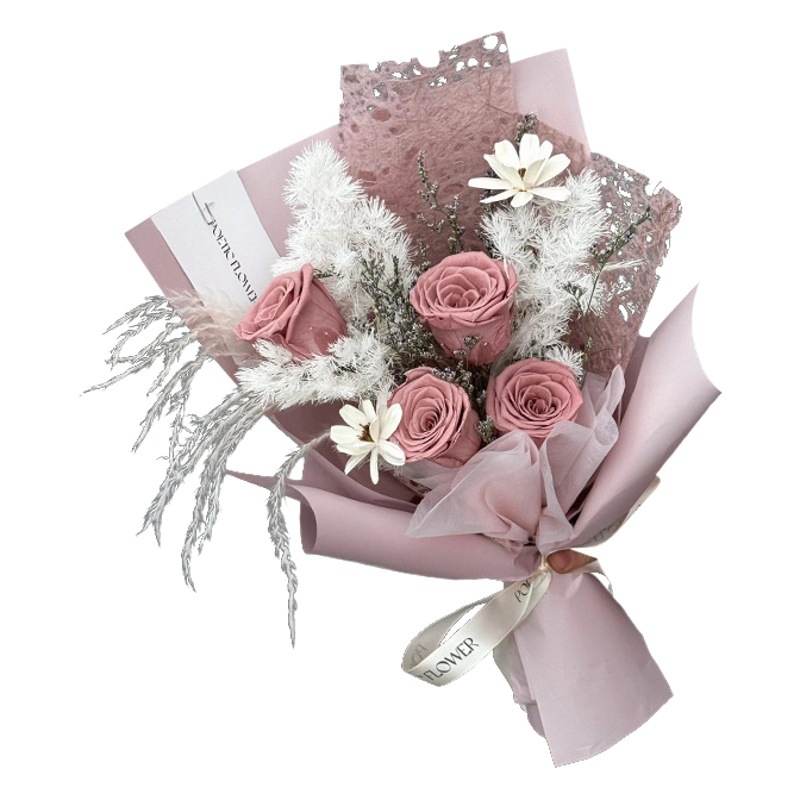 Macaron Fantasy Paper Flower Wrapping Paper Linen Silk Bouquet High-End Flower Packaging Material Flower Shop Flower Wrapping Paper