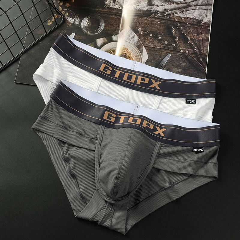 Gtopx Man Men's Single-Layer U-Convex Enlarged Pouch Comfortable Sweat-Absorbent Breathable Cross-Border Drop-Shipping Briefs Underwear
