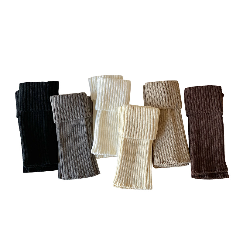 Picture of Socks Women's Autumn and Winter Children's Flip Wool Stacking Socks Thick Needle Thickened Grey Warm Korean Girl's All-match Middle Tube