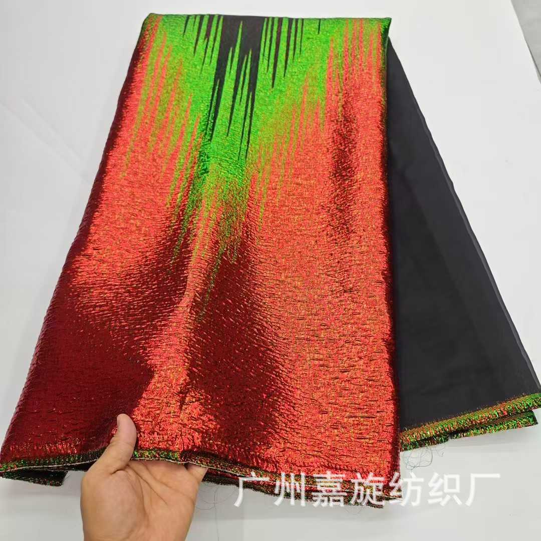 Fashionable Three-Dimensional Color-Blocking Jacquard Fabric African Ghana Clothing Robe Performance Costume Accessories Brocade Lace