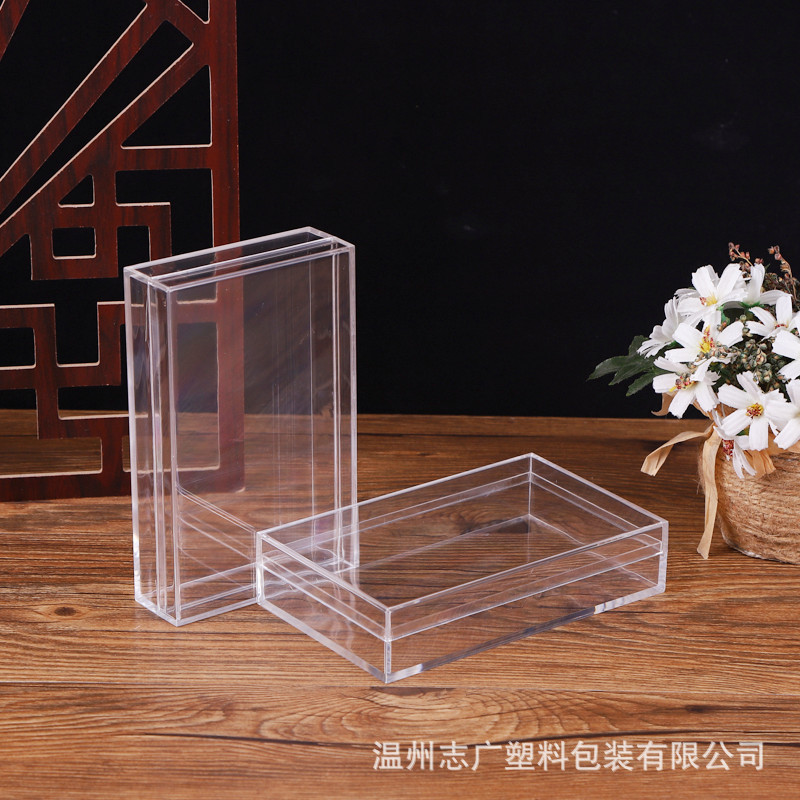 Transparent Crystal tonic packaging box square 16*10*3.5 Heaven and Earth cover PS plastic box gift box storage