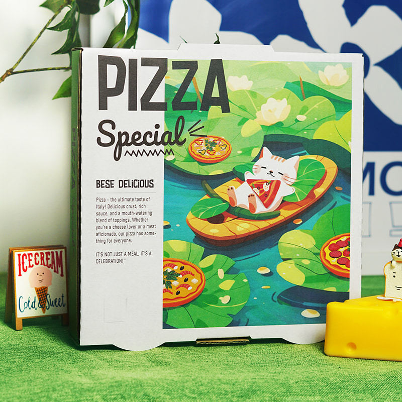 Three-Layer Thickened Corrugated Pizza Box for Commercial Use, Suitable for Picnics and Takeout, 789inch Pizzas