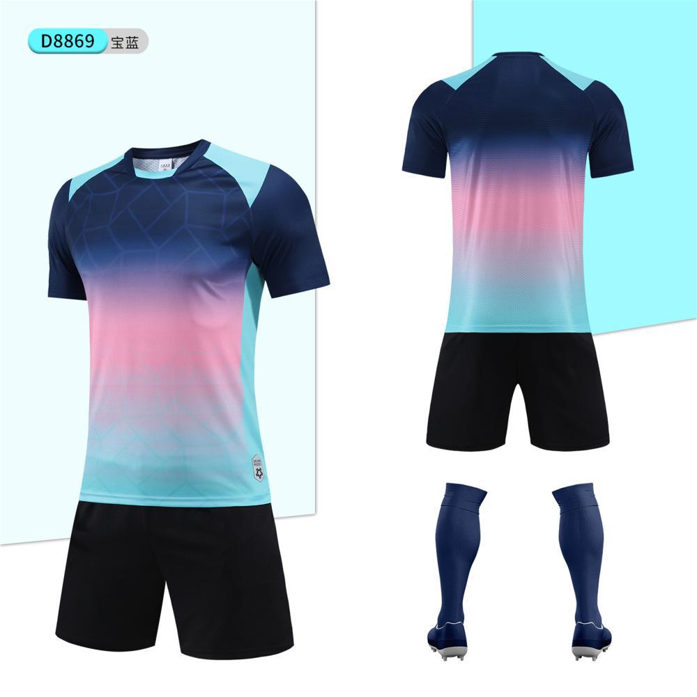 Short-sleeved football uniform suit boys and girls football match clothing training team uniform printing printing adult football jersey