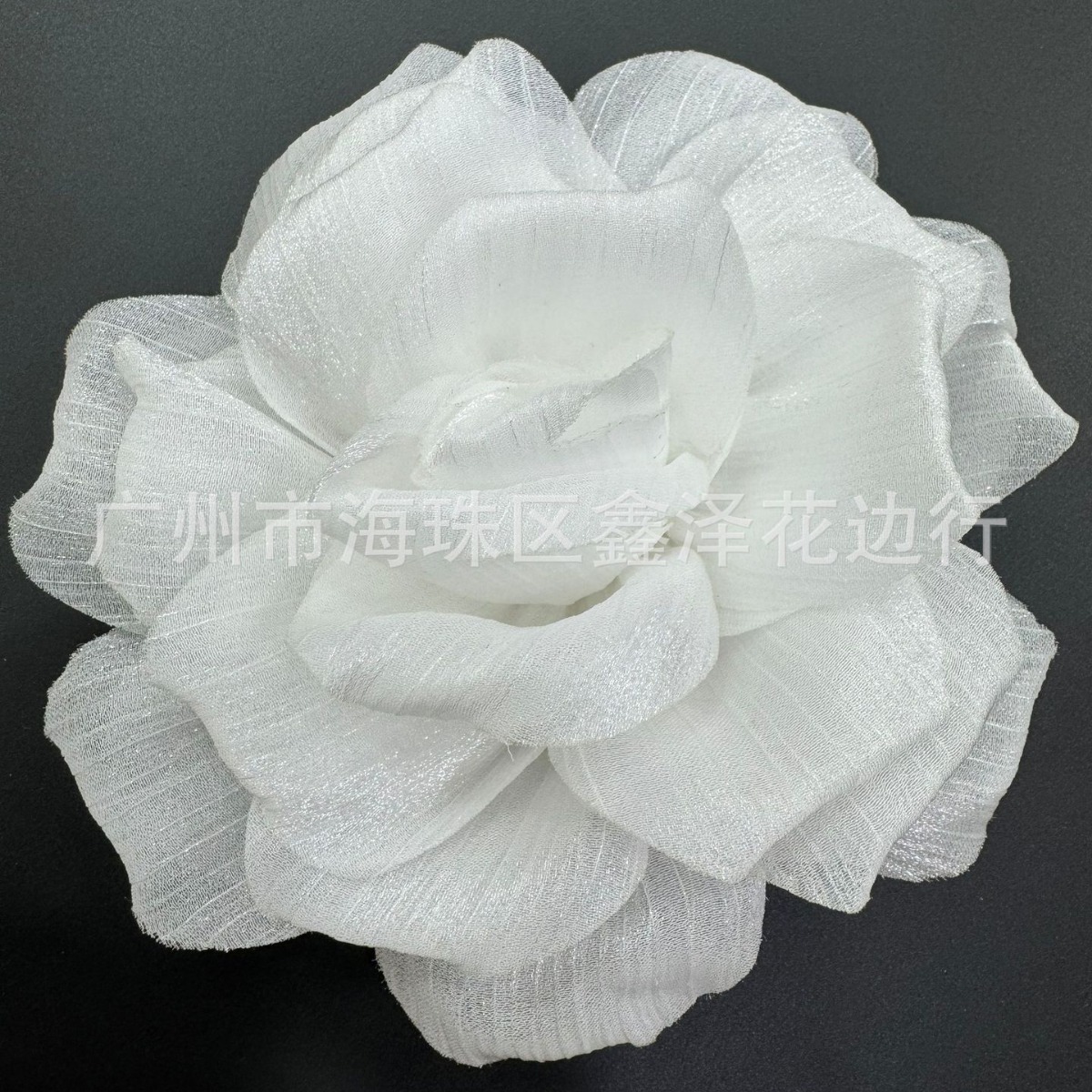 Three-dimensional handmade flower silver silk luminous stripe texture three-dimensional wedding dress diy headband shoes flower clothing accessories