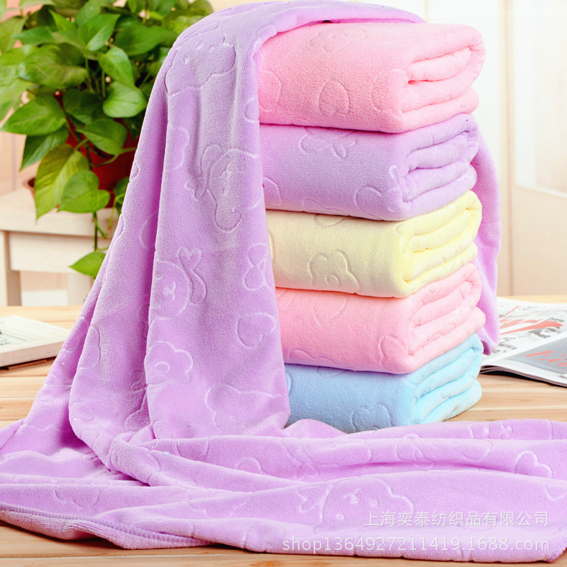 Picture of Factory Custom Microfiber Embossed Three-piece Bath Towel Quick-drying Towel Absorbent Soft Thickened Bath Towel Recommended by Shopkeeper