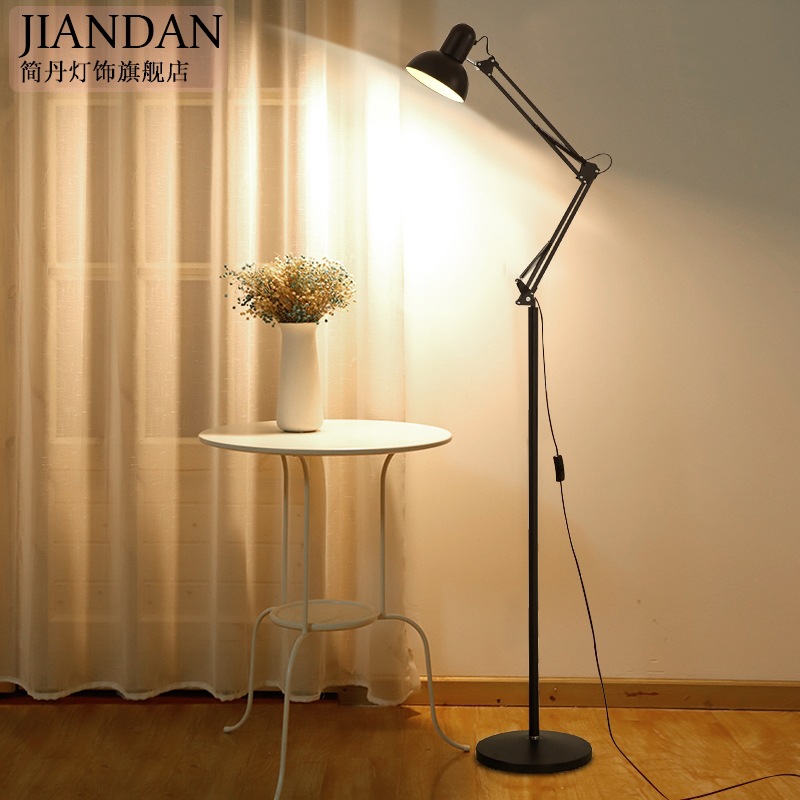 Picture of Long Arm Fishing Floor Lamp Nordic Modern Simple Living Room Sofa Lamp Light Luxury Creative Study Bedroom Vertical Table Lamp