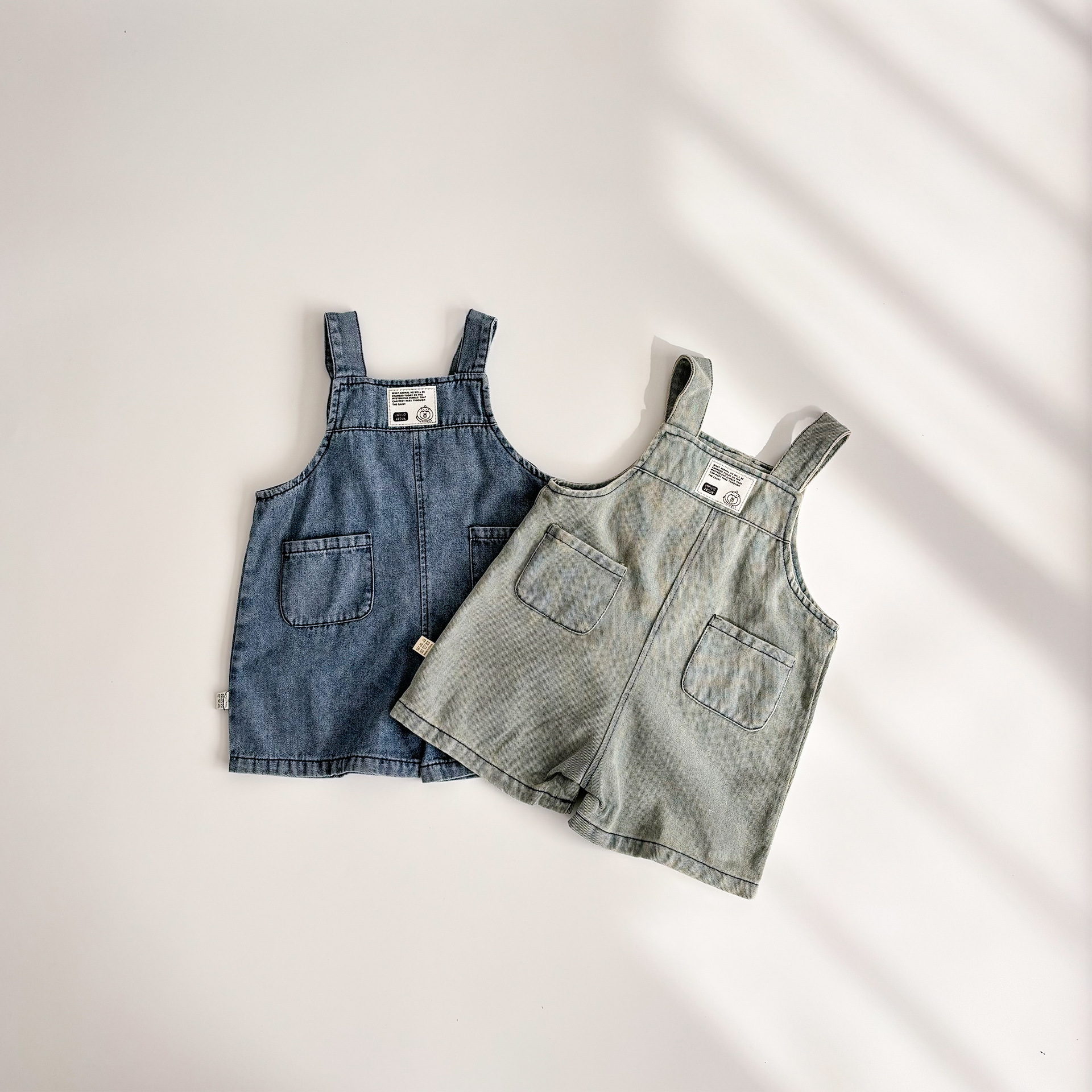 Korean Style Infant Ins Spring and Summer Shorts Strap Pants Kids Boys and Girls Denim Casual All-match Outro Trendy Pants