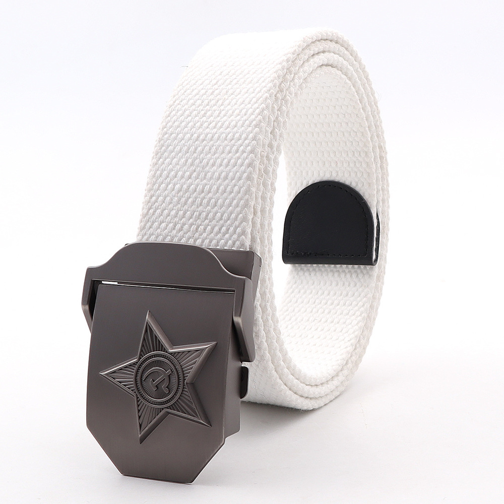 Picture of Soviet Union military emblem canvas belt belt thickened men's outdoor jeans tactical alloy manufacturers wholesale