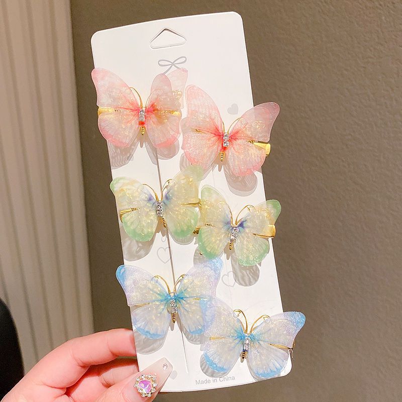 Picture of Butterfly hairpin girl princess cute Super fairy children's hair accessories headdress wholesale hairpin bangs clip side clip