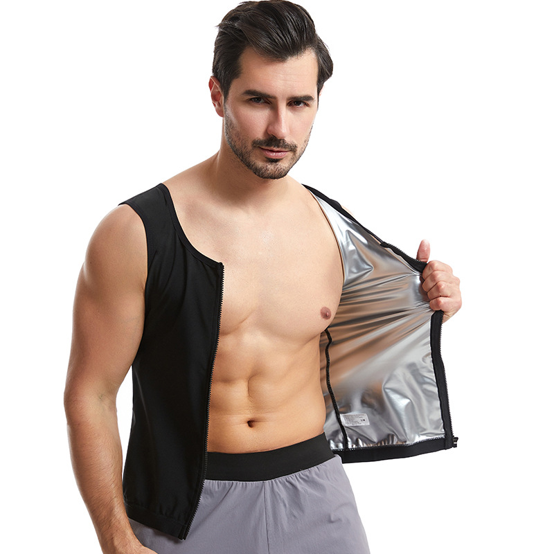 Picture of Cross-border shaping belly shaping clothes Men's Fitness sweat-breaking short sleeve sports running sweat-breaking clothes beer belly round neck short sleeve wholesale