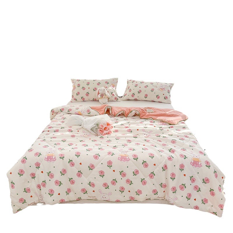 Picture of ClAss A WAshed Cotton Summer Cool Quilt ins Style Summer Soy Fiber Summer Quilt MAchine WAshAble Skin-friendly Air-conditioned Quilt WholesAle Group PurchAse