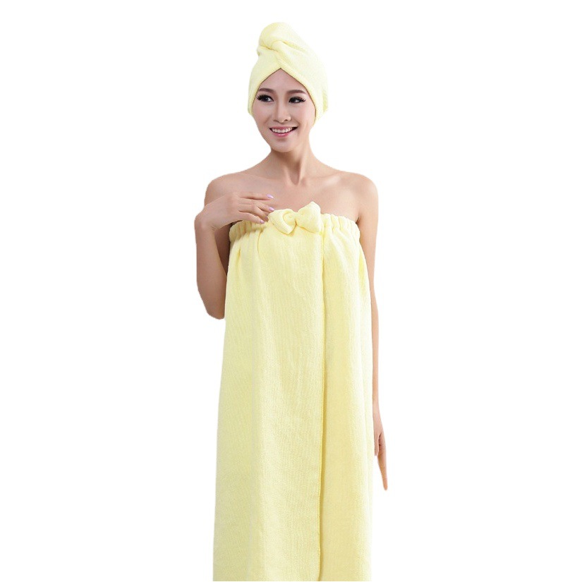 Manufacturer's Ready-Made Mixed Batch Microfiber Bow Tube Top Bath Towel Cute Korean Style Bath Skirt Dry Hair Cap Set Wholesale