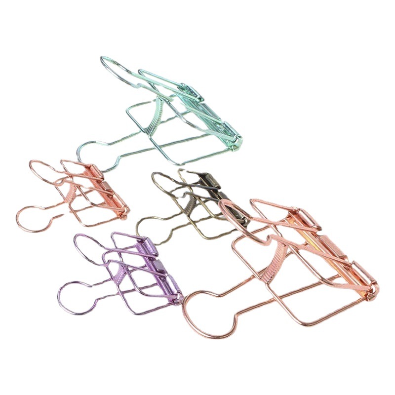 Creative Hollow Binder Clips for Office Use, Colorful Vintage Metal Ticket Clips, Sealing Clips, Document Storage Clips Wholesale