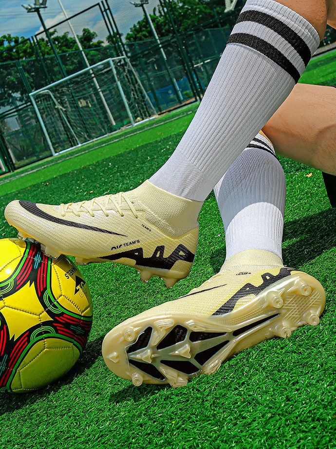 Cross-Border Foreign Trade New High-Top Football Shoes Ag Long Spike Football Shoes Student Tf Broken Spike Training Shoes Men's Manufacturer Wholesale