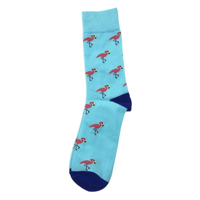 New Autumn and Winter New Color Men's Socks Cartoon Flamingo Cotton Socks Men and Women Couple Jacquard Socks