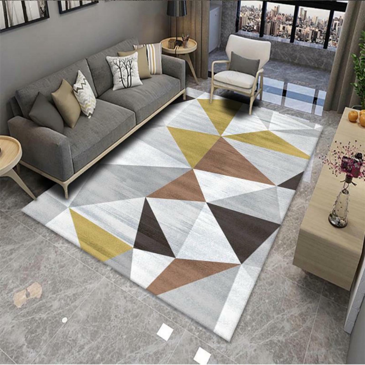 Picture of Modern Simple Living Room Carpet Geometric Pattern Home Study Sofa Printing and Dyeing Carpet Homestay Hotel Carpet Floor Mat