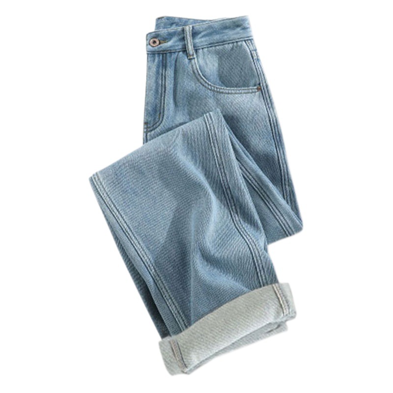Straight narrow wide-leg pants pear-shaped narrow straight wide-leg pants jeans women's loose Korean-style mopping pants